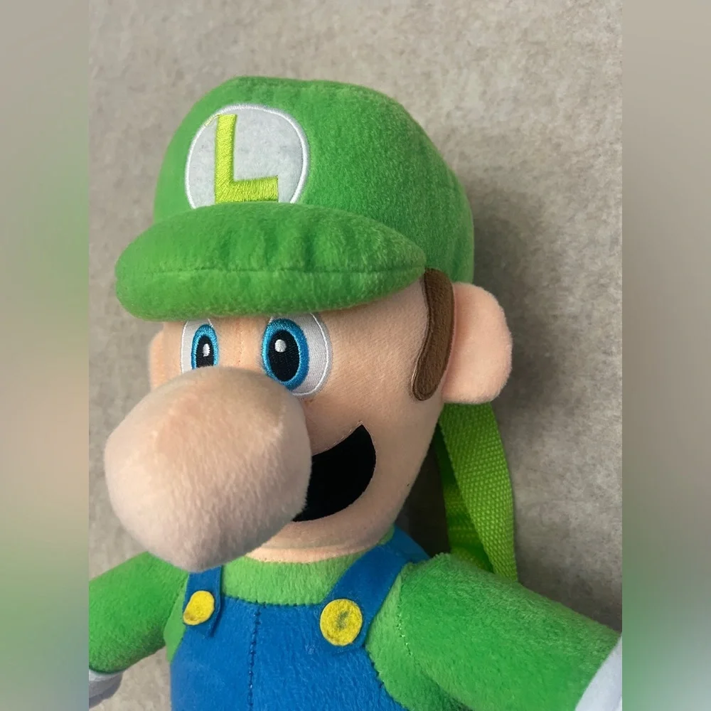 Nintendo Super Mario Luigi Green Plush Stuffed Backpack by Bioworld